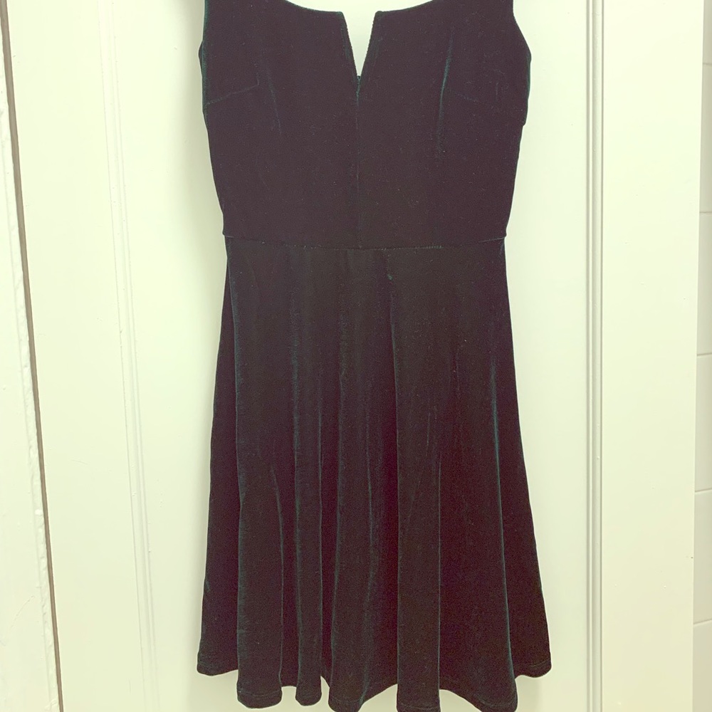 Aqua Green Velvet Party Dress